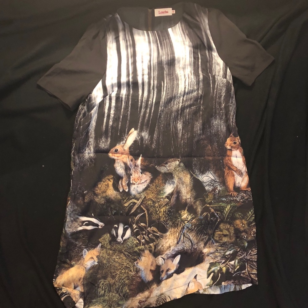 Woodland animals silky dress
